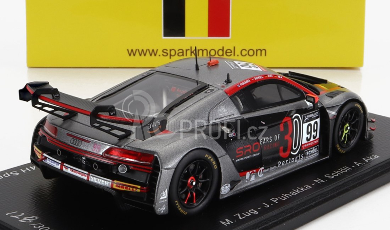 Spark-model Audi R8 Lms Gt3 Team Attempto Racing N 99 2nd Silver Cup Class 24h Spa 2022 M.zug - J.puhakka - N.scholl - A.aka 1:43 Černá Červená