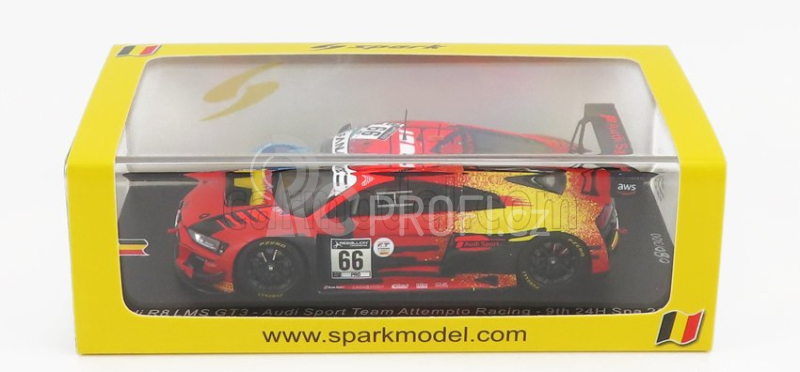 Spark-model Audi R8 Lms Gt3 Team Audi Sport Attempto Racing N 66 24h Spa 2021 M.drudi - D.marschall - C.mies 1:43 Oranžová Světle Modrá