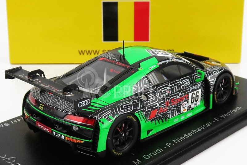 Spark-model Audi R8 Lms Gt3 Team Audi Sport Attempto Racing N 66 2nd 24h Spa 2020 M.drudi - P.niederhauser 1:43 Zelená Černá