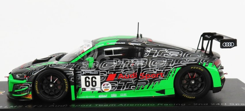 Spark-model Audi R8 Lms Gt3 Team Audi Sport Attempto Racing N 66 2nd 24h Spa 2020 M.drudi - P.niederhauser 1:43 Zelená Černá