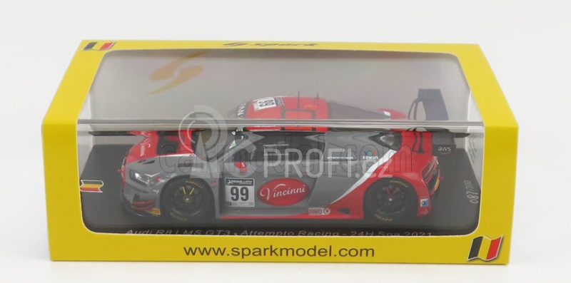 Spark-model Audi R8 Lms Gt3 Team Audi Sport Attempto Racing N 99 24h Spa 2021 F.lavergne - M.hofer - A.aka 1:43 Šedá Červená