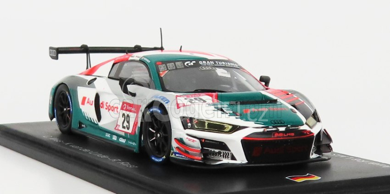 Spark-model Audi R8 Lms Gt3 Team Audi Sport Land N 29 24h Nurburgring 2021 C.mies - K.van Der Linde - R.rast 1:43 Bílá Šedá Modrá