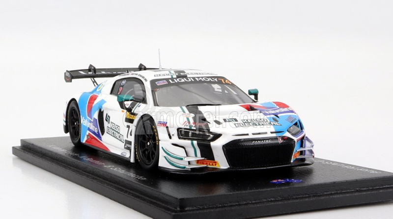 Spark-model Audi R8 Lms Gt3 Team Audi Sport Team Valvoline N 74 4th 12h Bathurst 2022 K.van Der Linde - N.berthon - B.schumacher 1:43 Bílá Modrá Červená
