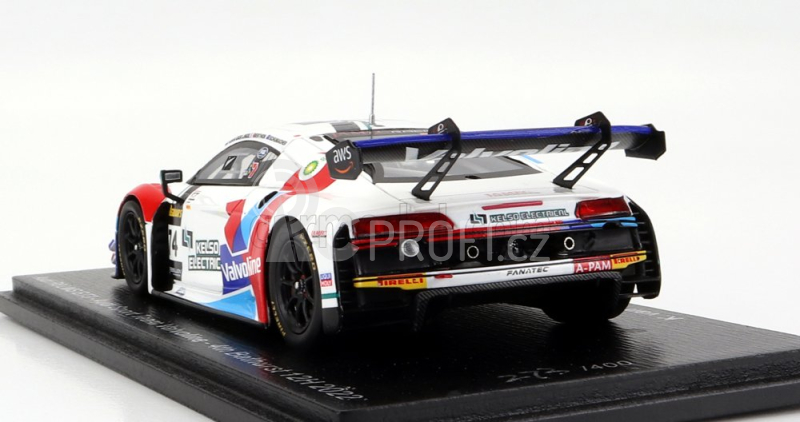 Spark-model Audi R8 Lms Gt3 Team Audi Sport Team Valvoline N 74 4th 12h Bathurst 2022 K.van Der Linde - N.berthon - B.schumacher 1:43 Bílá Modrá Červená