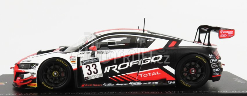 Spark-model Audi R8 Lms Gt3 Team Belgian Audi Club Wrt N 33 24h Spa 2020 R.breukers - S.hall - B.goethe 1:43 Bílá Oranžová Černá
