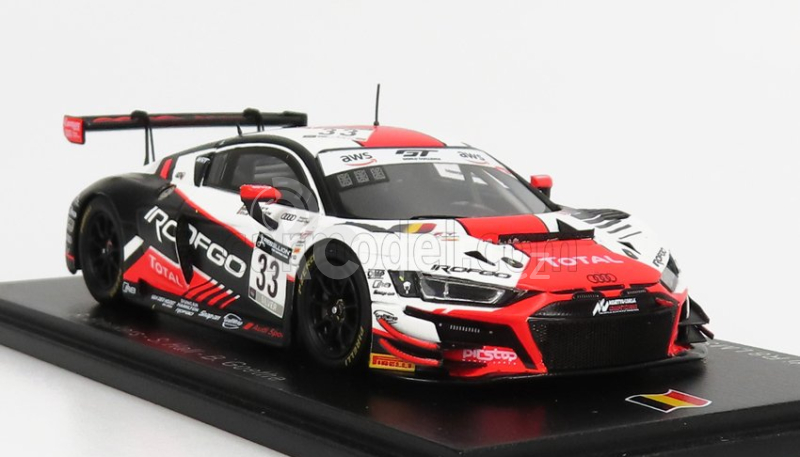Spark-model Audi R8 Lms Gt3 Team Belgian Audi Club Wrt N 33 24h Spa 2020 R.breukers - S.hall - B.goethe 1:43 Bílá Oranžová Černá