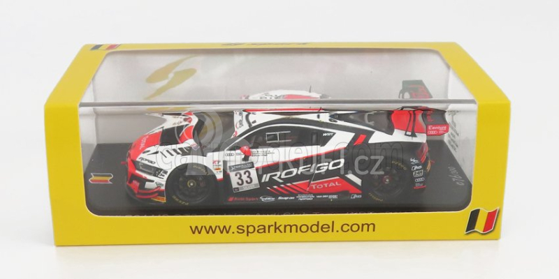 Spark-model Audi R8 Lms Gt3 Team Belgian Audi Club Wrt N 33 24h Spa 2020 R.breukers - S.hall - B.goethe 1:43 Bílá Oranžová Černá