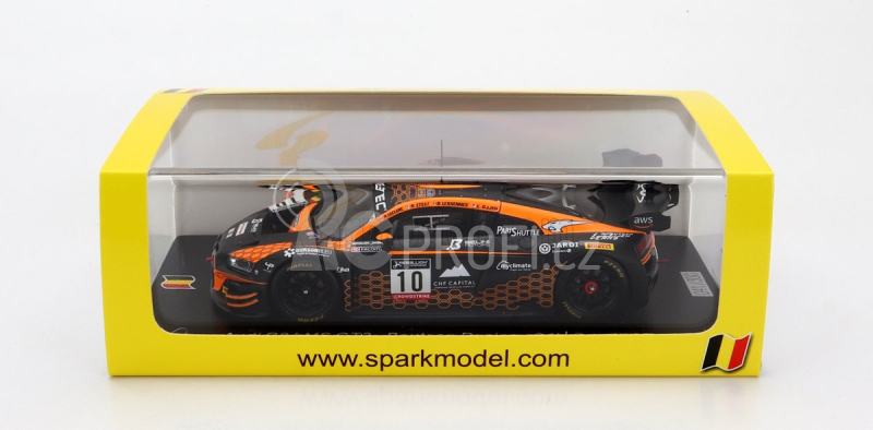 Spark-model Audi R8 Lms Gt3 Team Boutsen Racing N 10 24h Spa 2022 K.ojjeh - B.lessennes - A.leclerc - A.eteki 1:43 Oranžová Černá