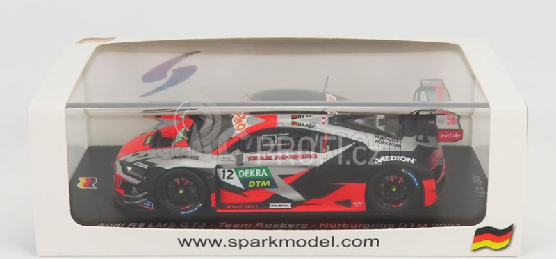 Spark-model Audi R8 Lms Gt3 Team Rosberg N 12 Dtm Nurburgring 2021 C.haase 1:43 Červená Stříbrná Černá