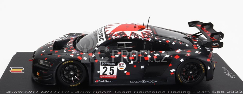 Spark-model Audi R8 Lms Gt3 Team Sainteloc Racing N 25 24h Spa 2022 L.legeret - M.campbell - M.jaminet 1:43 Matt Black