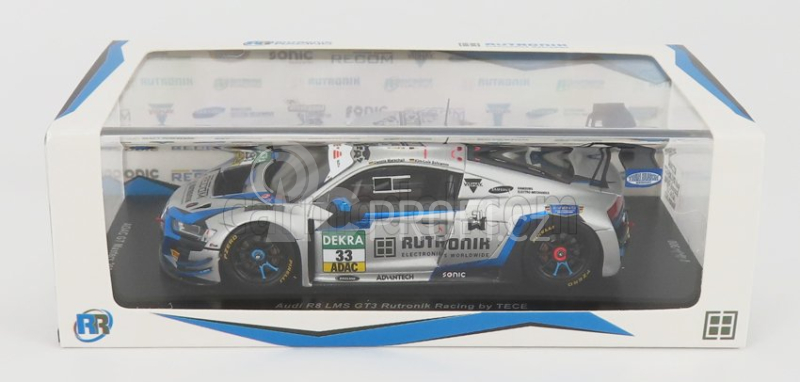 Spark-model Audi R8 Lms Gt3 Team Tece Rutronik Racing N 33 Adac Gt Masters Oschersleben 2021 D.marschall - K.l.schramm 1:43 Stříbrná Modrá Fluo
