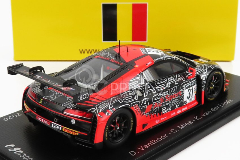 Spark-model Audi R8 Lms Gt3 Team Wrt 24h Spa 2020 D.vanthoor - C.mies - K.van Der Linde 1:43 Červená Šedá