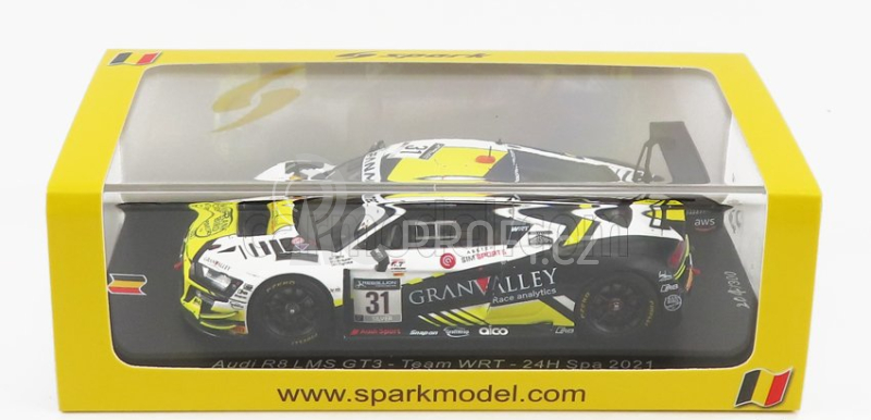 Spark-model Audi R8 Lms Gt3 Team Wrt N 31 24h Spa 2021 R.tomita - F.bird - V.eriksen 1:43 Bílá Černá Žlutá