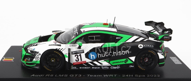 Spark-model Audi R8 Lms Gt3 Team Wrt N 31 24h Spa 2022 D.menchaca - L.proctor - F.huthison 1:43 Zelená Bílá Černá