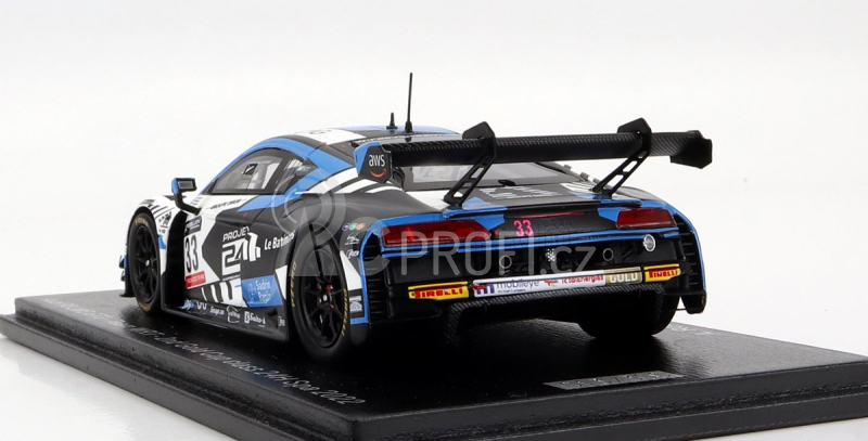Spark-model Audi R8 Lms Gt3 Team Wrt N 33 2nd Gold Cup Class 24h Spa 2022 A.robin - R.tomita - U.de Pauw - M.robin 1:43 Světle Modrá Bílá Černá
