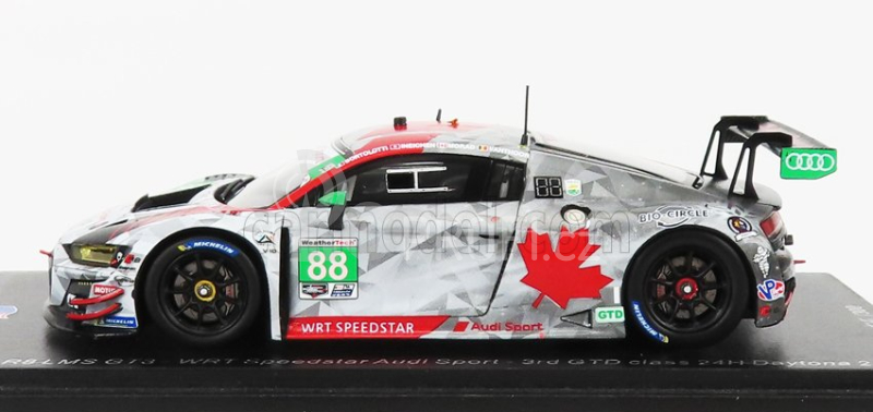 Spark-model Audi R8 Lms Gt3 Team Wrt Speedstar Audi Sport N 88 3rd Gtd Class 24h Daytona 2020 M.bortolotti - R.ineichen - D.morad - D.vanthoor 1:43 Bílá Šedá Červená