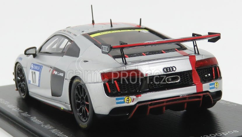 Spark-model Audi R8 Lms Gt4 Team Audi Sport Phoenix N 17 24h Nurburgring 2017 J.lappalainen - A.mies - P.terting - A.yoong 1:43 Grey