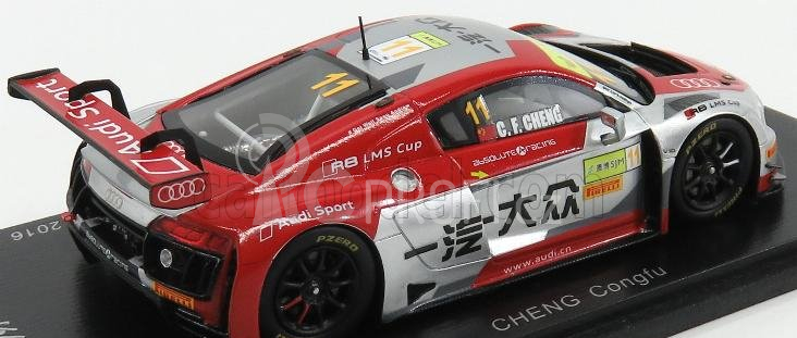 Spark-model Audi R8 Lms N 11 Macau Gt World Cup 2016 C.congfu 1:43 Červená Bílá