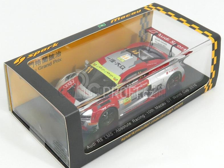 Spark-model Audi R8 Lms N 11 Macau Gt World Cup 2016 C.congfu 1:43 Červená Bílá