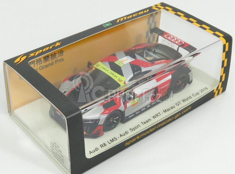 Spark-model Audi R8 Lms N 7 Macau Gt World Cup 2016 E.mortara 1:43 Červená Bílá Černá