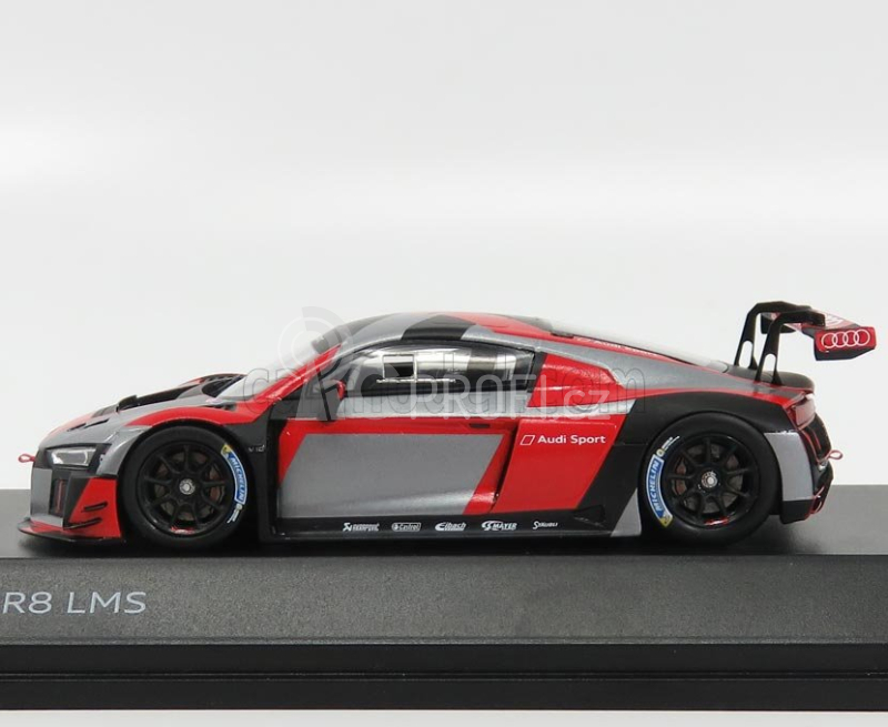 Spark-model Audi R8 Lms Team Audi Sport N 0 Press Season 2017 1:43 Červená Stříbrná Černá