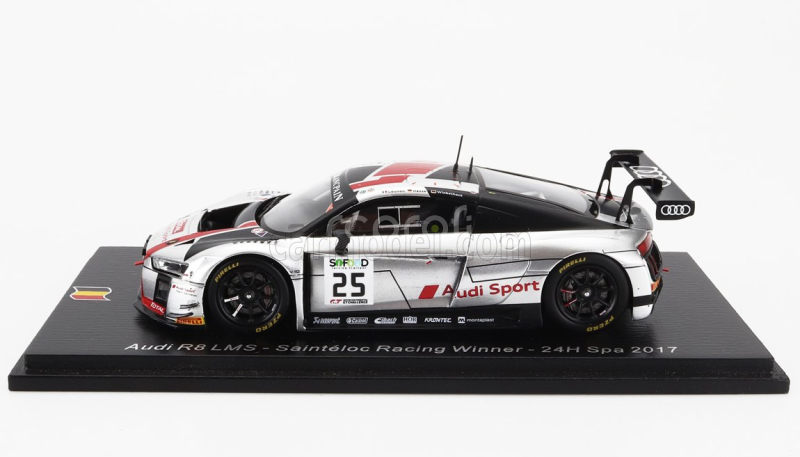 Spark-model Audi R8 Lms Team Audi Sport Sainteloc N 25 Winner 24h Spa 2017 Christopher Haase - Jules Gounon - Markus Winkelhock 1:43 Stříbrná Černá
