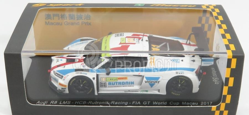 Spark-model Audi R8 Lms Team Hcb Rutroni Racing N 11 Fia World Gt Cup Macau 2017 L.di Grassi 1:43 Bílá