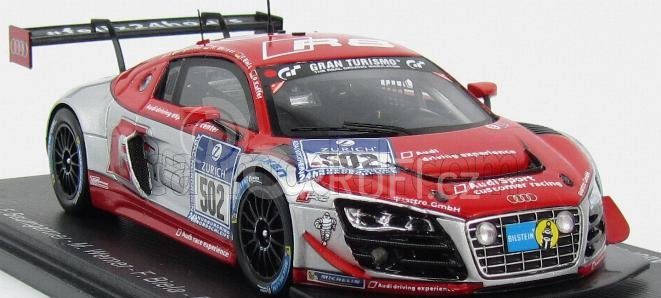 Spark-model Audi R8 Lms Ultra Team Audi Race Experience N 502 24h Nurburgring 2014 F.baumgartner - M.werner - F.biela - P.kaffer 1:43 Červená Stříbrná