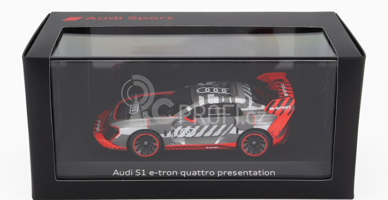 Spark-model Audi S1 E-tron Quattro N 0 Presentation 2023 1:43 Stříbrná Červená Černá