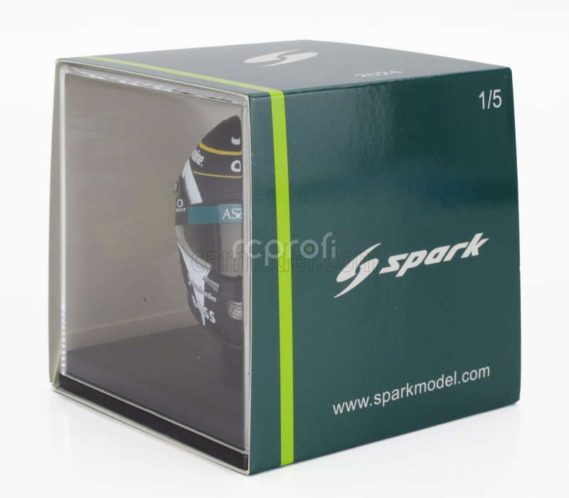 Spark-model Bell helmet Casco Helmet F1 Lance Stroll Team Aramco Cognizant Aston Martin N 18 Canada Gp 2024 1:5 Black