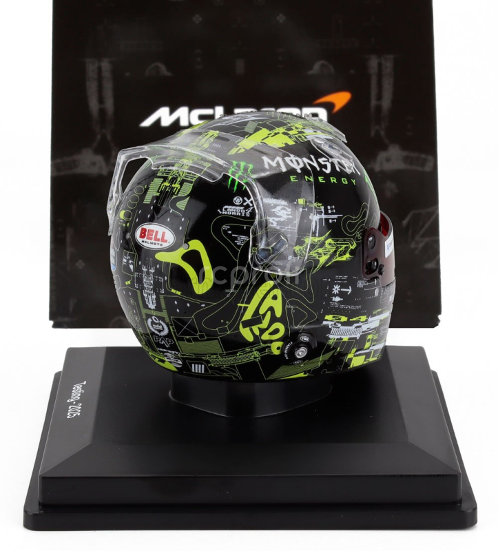 Spark-model Bell helmet Casco Helmet F1 Lando Norris Team Mclaren N 4 Season Test 2025 1:5 Black