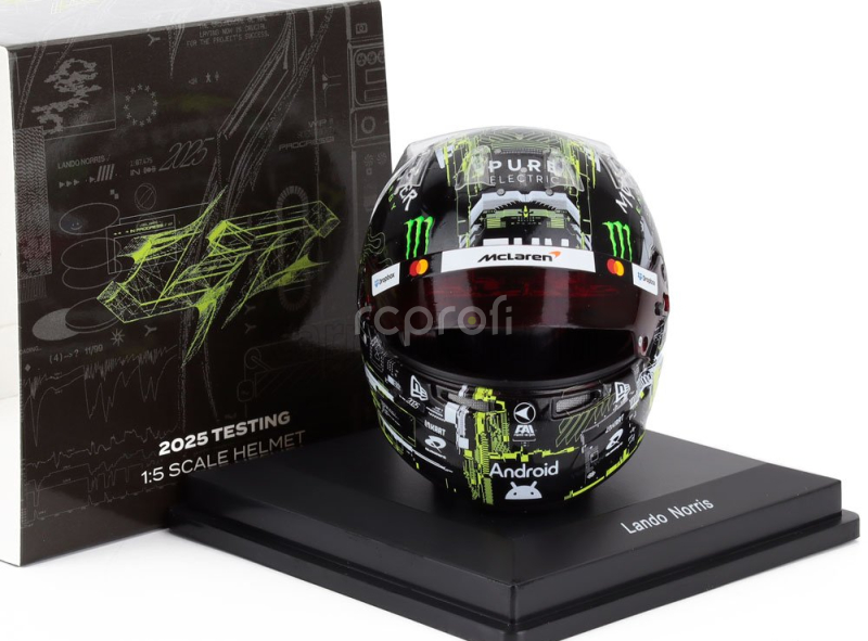 Spark-model Bell helmet Casco Helmet F1 Lando Norris Team Mclaren N 4 Season Test 2025 1:5 Black