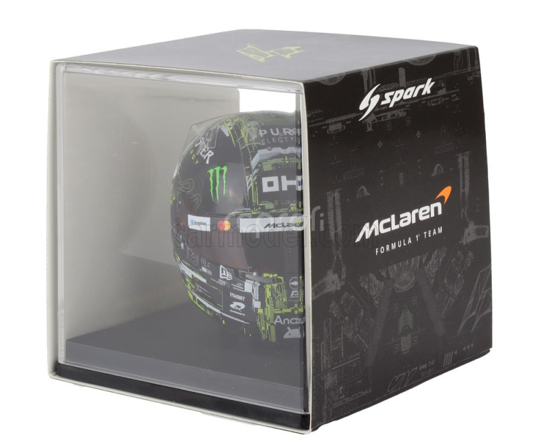 Spark-model Bell helmet Casco Helmet F1 Lando Norris Team Mclaren N 4 Season Test 2025 1:5 Black