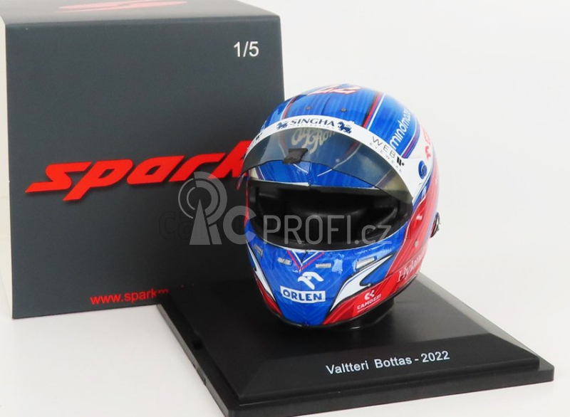 Spark-model Bell helmet F1  Casco Helmet Alfa Romeo C42 Team Orlen Racing N 77 Season 2022 Valtteri Bottas 1:5 Modrá Bílá Červená