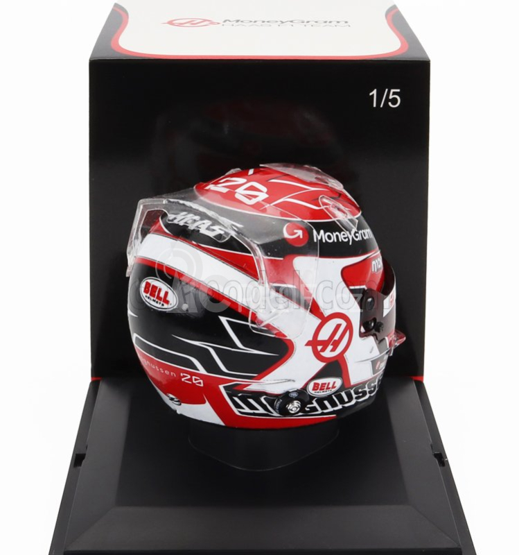 Spark-model Bell helmet F1  Casco Helmet Haas Fw23 Team Moneygram Haas N 20 Season 2023 Kevin Magnussen 1:5 Červená Bílá Černá