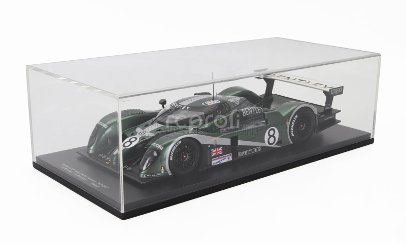 Spark-model Bentley Exp Speed 8 4.0l Turbo V8 Team Bentley N 8 2nd 24h Le Mans 2003 Johnny Herbert - David Brabham - Mark Blundell 1:18 Green Met