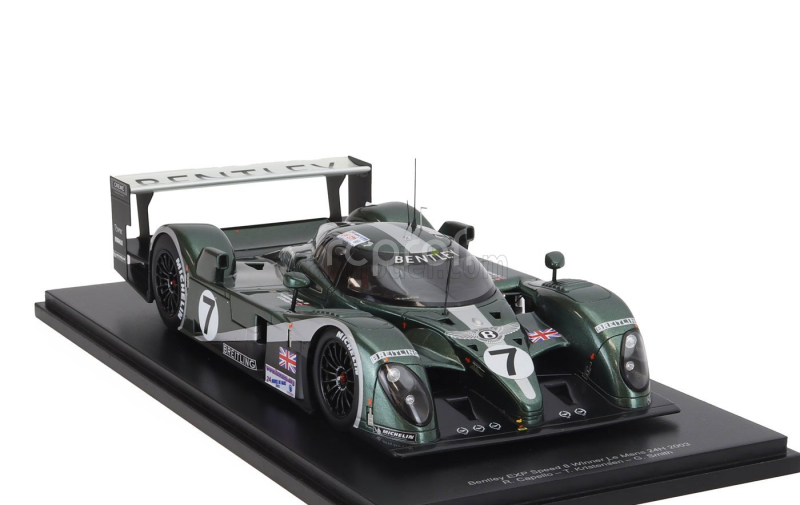 Spark-model Bentley Speed 8 4.0l Turbo V8 Team Bentley N 7 Winner 24h Le Mans 2003 Tom Kristensen - Rinaldo Capello - Guy Smith 1:18 Green Met