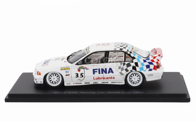 Spark-model BMW 3-series 318is N 35 Touring Car World Cup 1994 Shaun Van Der Linde 1:43 Bílá