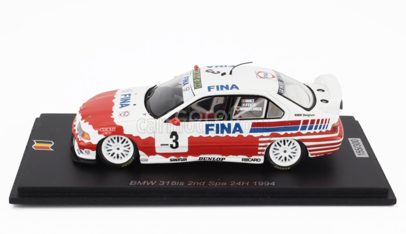 Spark-model BMW 3-series 318is Team Bmw Fina Bastos N 3 2nd 24h Spa 1994 Joachim Winkelhock - Marc Duez - Alain Ferte 1:43 Červená Bílá