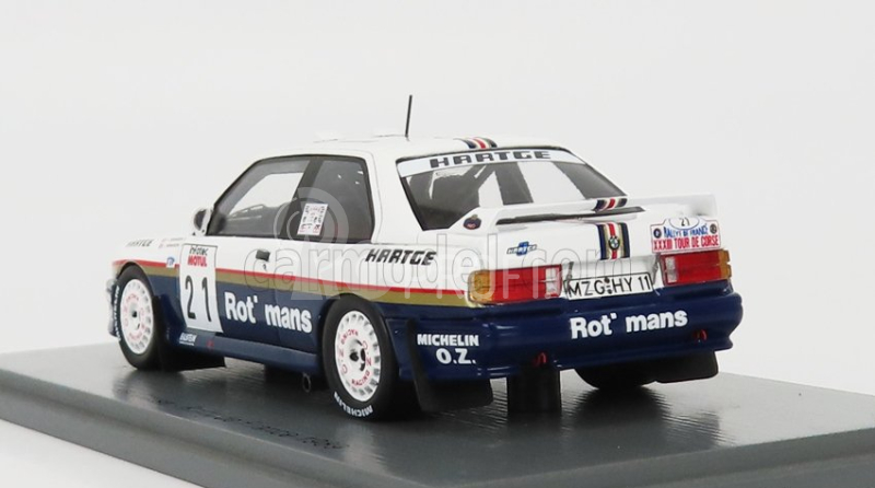 Spark-model BMW 3-series (e30) N 21 Rally Tour De Corse 1989 P.bernardini - J.bernardini 1:43 Bílá Modrá