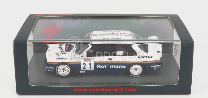 Spark-model BMW 3-series (e30) N 21 Rally Tour De Corse 1989 P.bernardini - J.bernardini 1:43 Bílá Modrá