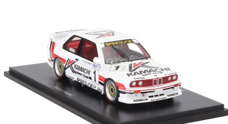 Spark-model BMW 3-series M3 E30 N 1 Macau Guia Race 1989 Altfrid Heger 1:43 Bílá Červená