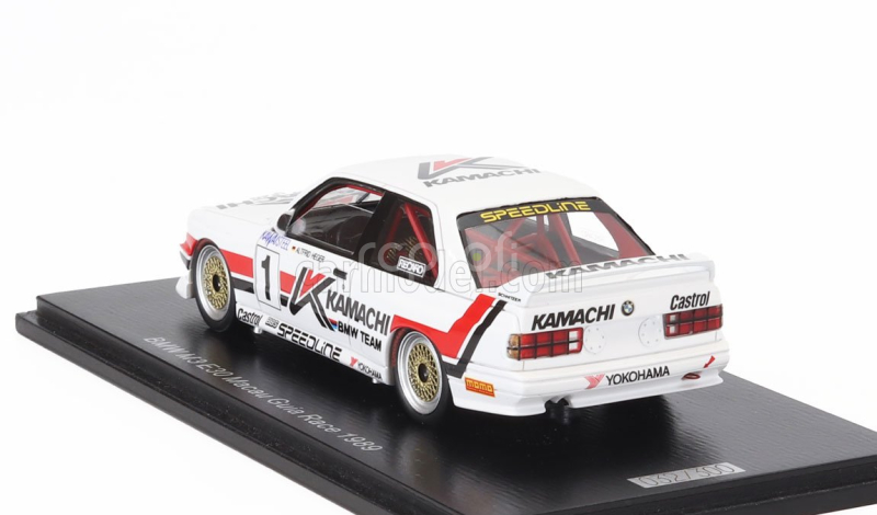 Spark-model BMW 3-series M3 E30 N 1 Macau Guia Race 1989 Altfrid Heger 1:43 Bílá Červená