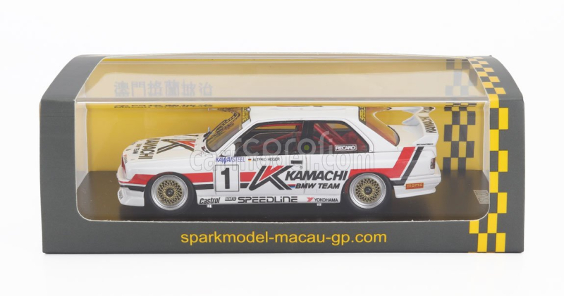 Spark-model BMW 3-series M3 E30 N 1 Macau Guia Race 1989 Altfrid Heger 1:43 Bílá Červená