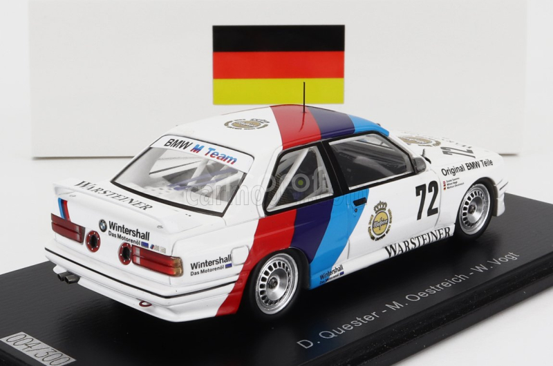 Spark-model BMW 3-series M3 (e30) Team Bmw Motorsport N 72 24h Nurburgring 1987 Dieter Quester - Markus Oestreich - Winfried Vogt 1:43 Bílá Modrá Červená
