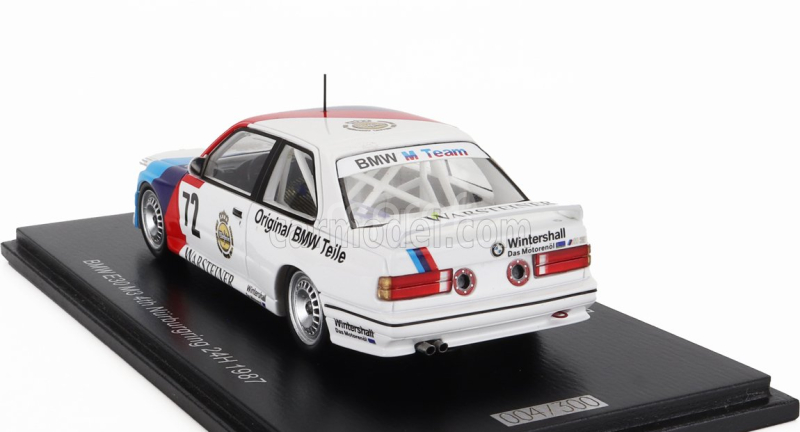 Spark-model BMW 3-series M3 (e30) Team Bmw Motorsport N 72 24h Nurburgring 1987 Dieter Quester - Markus Oestreich - Winfried Vogt 1:43 Bílá Modrá Červená