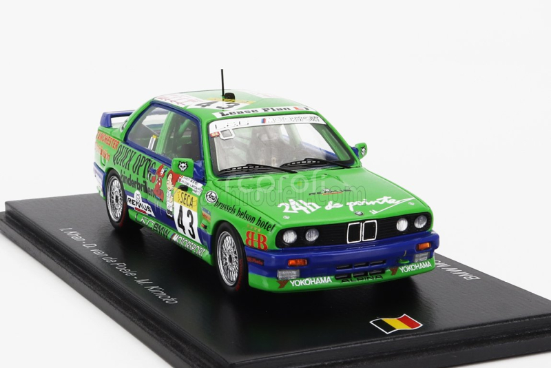 Spark-model BMW 3-series M3 Team Ian Khan N 43 24h Spa 1992 Ian Khan - Damien Van De Poele - Masahiro Kimoto 1:43 Zelená