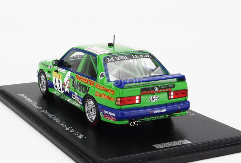 Spark-model BMW 3-series M3 Team Ian Khan N 43 24h Spa 1992 Ian Khan - Damien Van De Poele - Masahiro Kimoto 1:43 Zelená