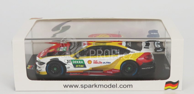 Spark-model BMW 4-series M4 Shell Team Rbm N 31 Hockenheim Dtm 2019 S.van Der Linde 1:43 Bílá Žlutá Červená