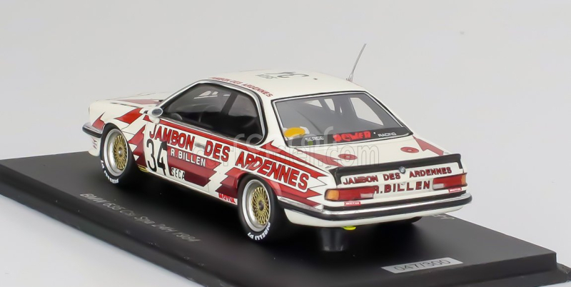 Spark-model BMW 6-series 635 Csi M N 34 24h Spa 1984 Jean Pierre Jarier - Harald Huysman - Jean Pierre Malcher 1:43 Bílá Červená
